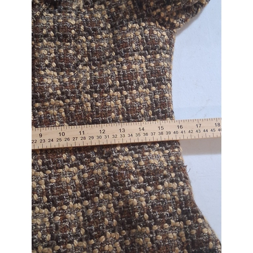 Zara Basic Brown Wool Blend Tweed Blazer Jacket Size 8 Single Button Suit Coat - Picture 9 of 9